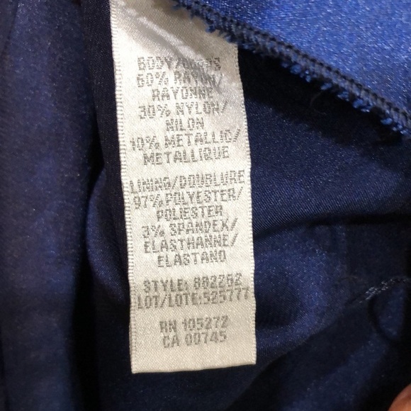 Theia Shimmering Element Gown Formal Maxi Dress Size 4 Metallic Blue Lace - Picture 10 of 11